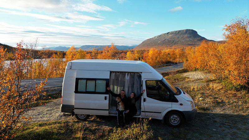 Kilpisjärvi Saana Ruska Autumn Fall Foliage Roadtrip Travel Campervan Van Vanlife Couple By Erika Katainen