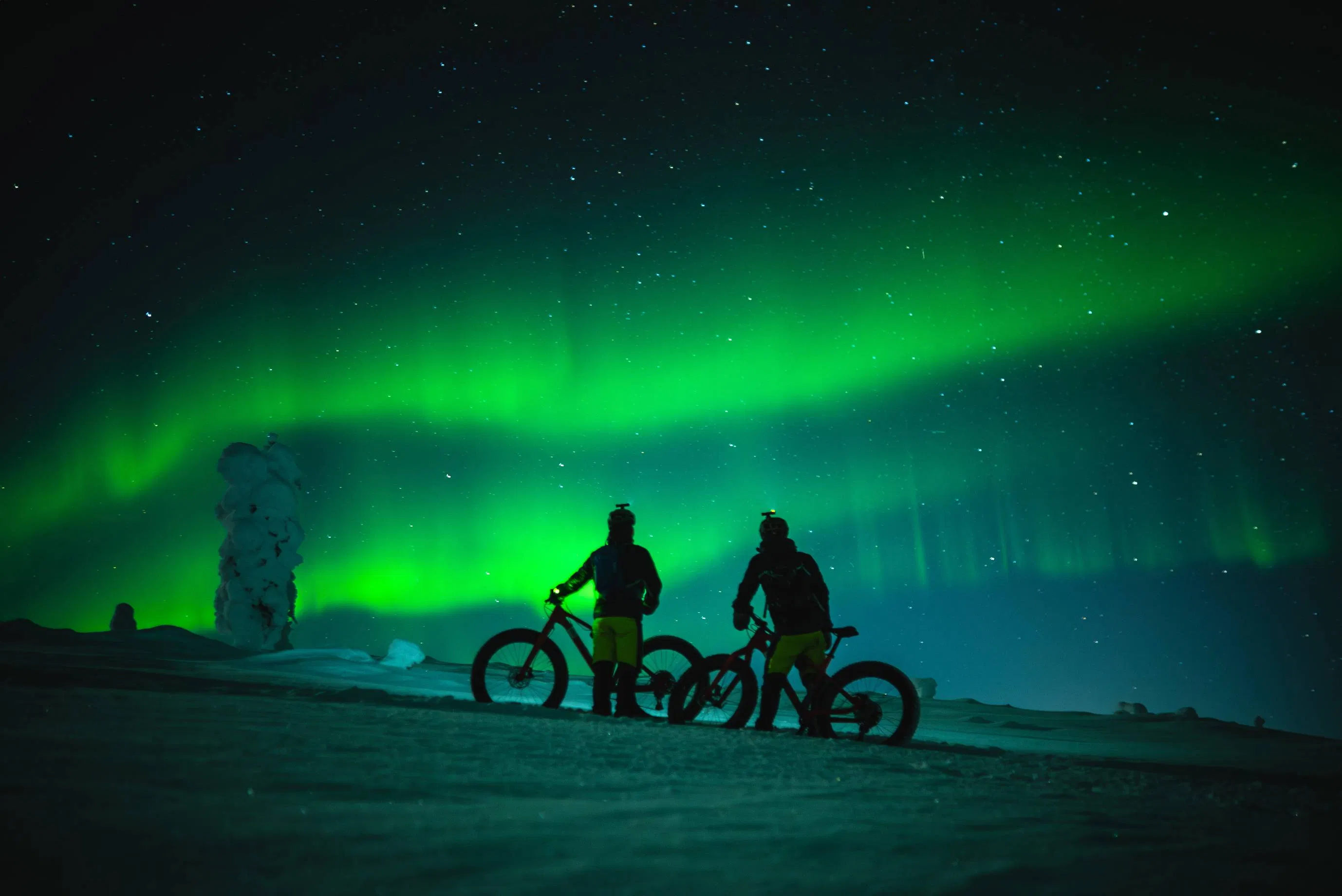 Northern Lights Hunting on Electric Fatbike