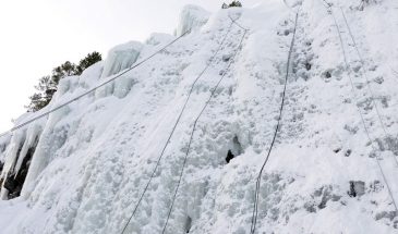 Rappeling Down the Ice Wall in Pyhä-Luosto