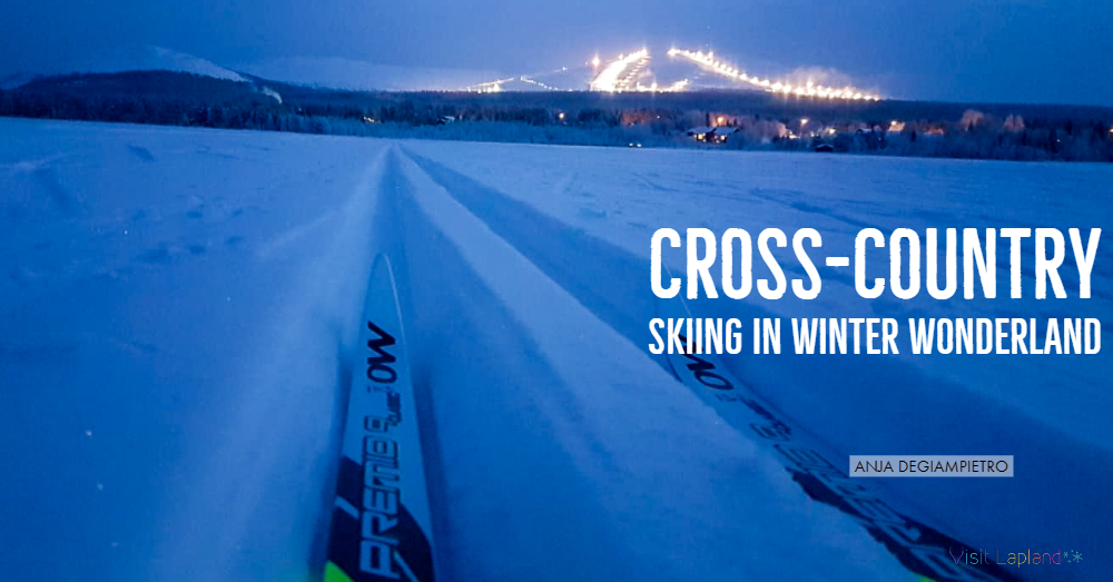 Cross country skiing in Ylläs äkäslompolo Lapland winter