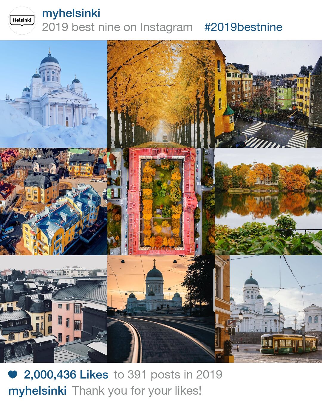 Visit Helsinki Instagram ranking 2019 best nine Finland
