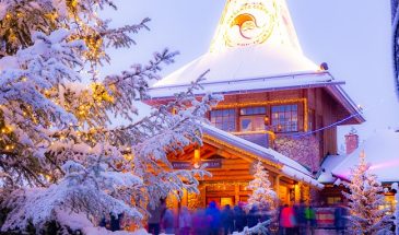 Santa Claus village rovaniemi Lapland Finland arctic circle winter