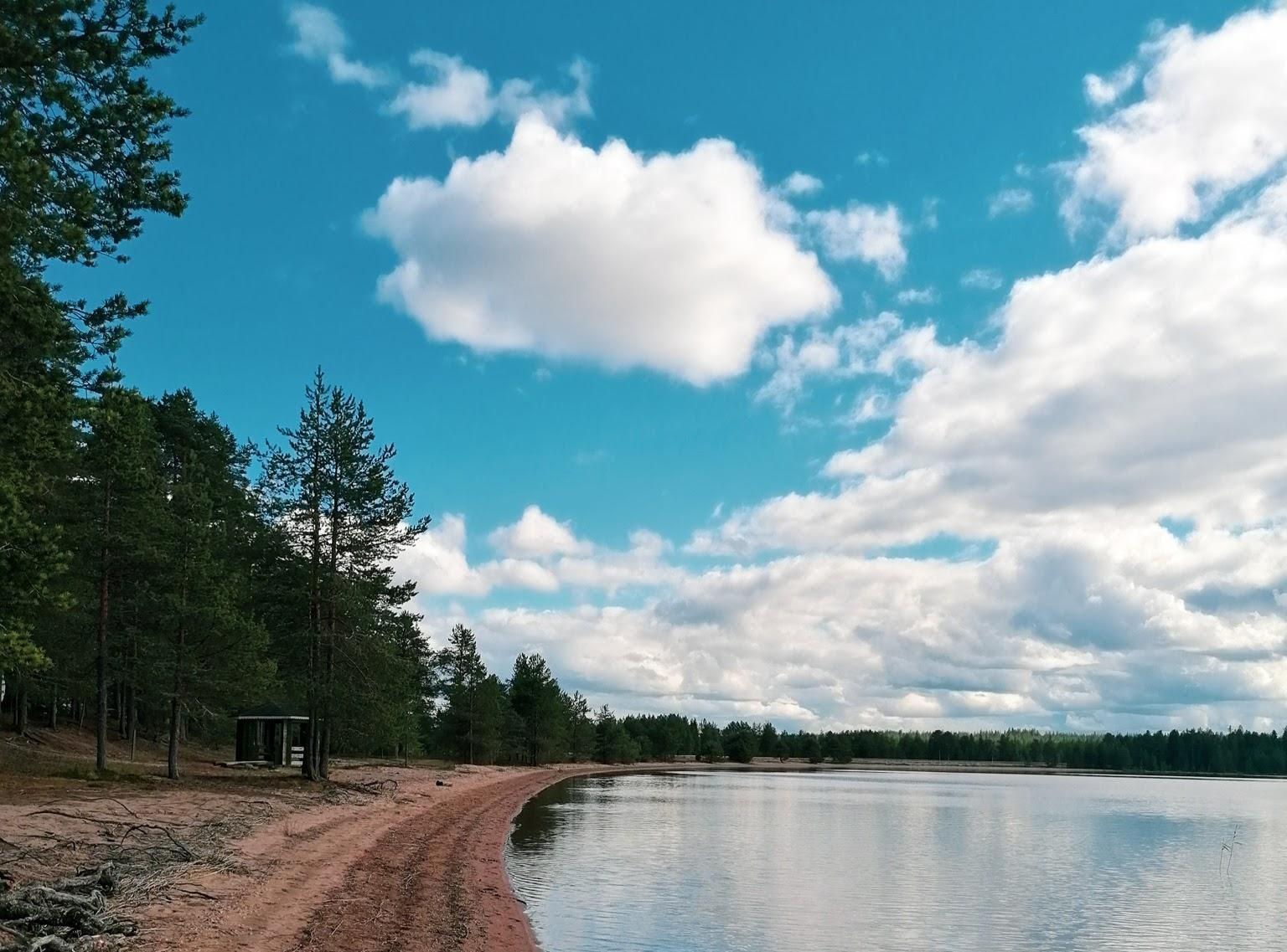 Iso-Hietajärvi Posio. Perfect sandy beach to have a break- Posio- our Lapland, Finland