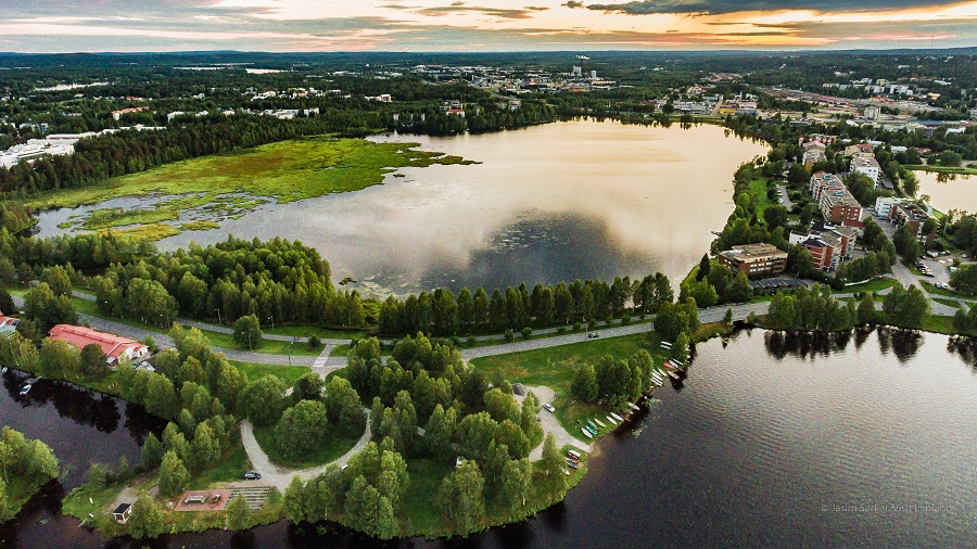 Summer in rovaniemi arctic circle Lapland Finland Kemijoki