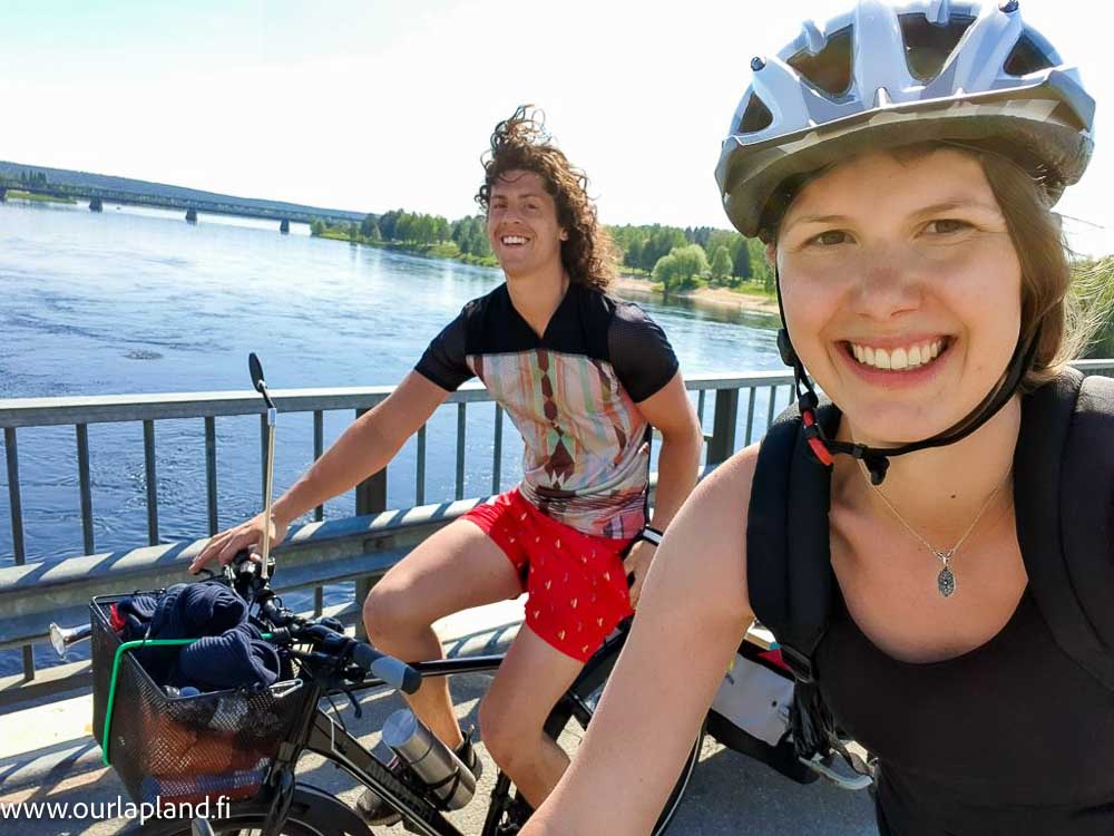 Biking-start-Rovaniemi Lapland clean up -summer - Luisa and Lorenzo