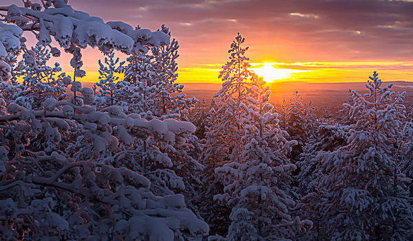 Sunrse sunset rovaniemi ounasvaara lapland Finland By Jasim Sarker